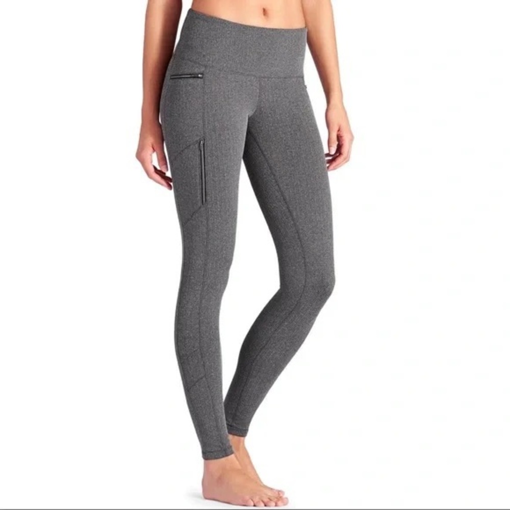 Athleta Sly Drifter Gray Herringbone Leggings S